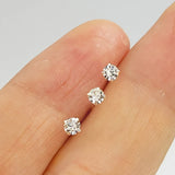 3mm Clear Crystal Silver Nose Pin 925 Sterling Fishtail L Shape Nose Stud