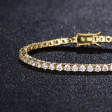 3mm 18K Plated Zircon Tennis Bracelet with Box