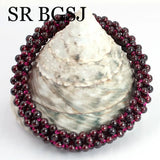 3mm Red Garnet Twist Bracelet Adjustable Stretchy 7inch