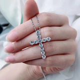 D VVS1 Moissanite Cross Pendant Necklace 925 Sterling Silver