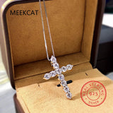 D VVS1 Moissanite Cross Pendant Necklace