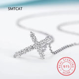 D VVS1 Moissanite Cross Pendant Necklace 925 Sterling Silver