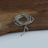 3mm Square Bamboo Necklace 925 Silver Vintage Jewelry Necklace For Women And Men