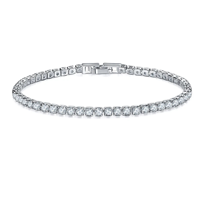 3mm CZ Tennis Bracelet Silver Jewelry Gift