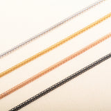 3mm Wide Stainless Steel Woven Chain Necklace for Women Men