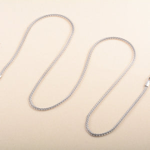 3mm Wide Stainless Steel Woven Chain Necklace for Women Men