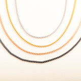 3mm Wide Stainless Steel Woven Chain Necklace for Women Men