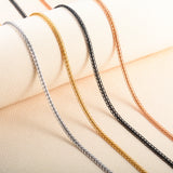 3mm Wide Stainless Steel Woven Chain Necklace for Women Men