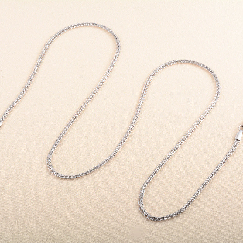 3mm Wide Stainless Steel Woven Chain Necklace for Women Men