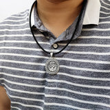 3mm Width Silver Vintage Leather Chain Necklace S925 Silver Real Leather Weave