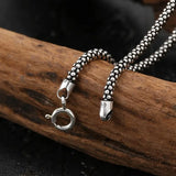 3mm S925 Silver Popcorn Chain Necklace Retro Style