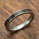 3mm Titanium Women's Wedding Band with Ebony Wood Inlay