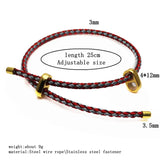 Adjustable Steel Wire Rope Bracelet with Large Holes DIY Accessories