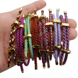 Adjustable Steel Wire Rope Bracelet with Large Holes DIY Accessories