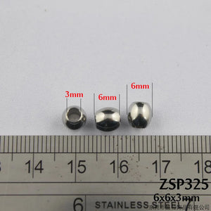 100pcs 3mm Hole 6mm Oval Stainless Steel Beads Jewelry DIY Parts ZSP325