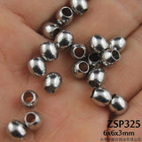 100pcs 3mm Hole 6mm Oval Stainless Steel Beads Jewelry DIY Parts ZSP325