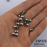 100pcs 3mm Hole 6mm Oval Stainless Steel Beads Jewelry DIY Parts ZSP325
