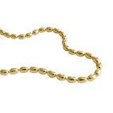 925 Silver White/Gold Lucky Oval Olive Beads Ball Choker Necklace