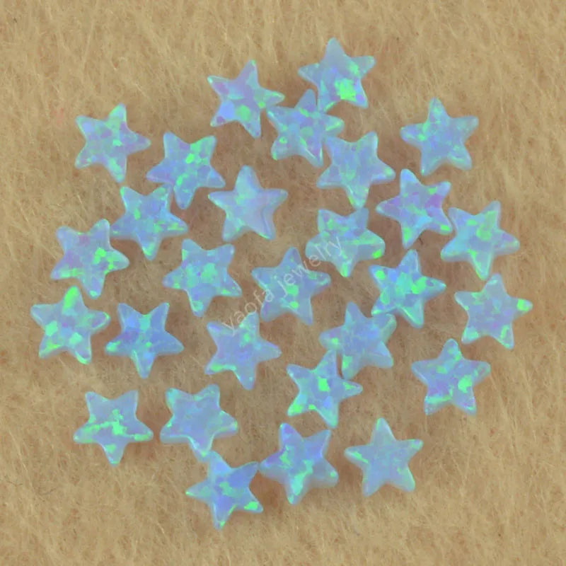 3mm Star Shape Small Loose Opal Stone Mix Colors Created Opal for Body Jewelry