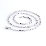 3mm Square Chain Necklace 55cm Stainless Steel Men Women Jewelry