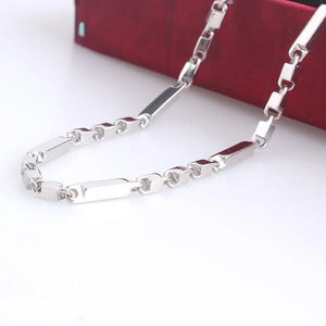 3mm Square Chain Necklace 55cm Stainless Steel Men Women Jewelry