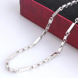 3mm Square Chain Necklace 55cm Stainless Steel Men Women Jewelry