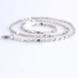 3mm Square Chain Necklace 55cm Stainless Steel Men Women Jewelry