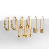 U-shape Hoop Earrings Twisted Geometric Wedding Jewelry