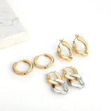 U-shape Hoop Earrings Twisted Geometric Wedding Jewelry