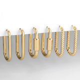 U-shape Hoop Earrings Twisted Geometric Wedding Jewelry