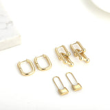 U-shape Hoop Earrings Twisted Geometric Wedding Jewelry