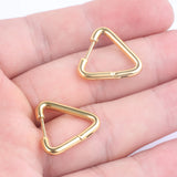 3Pairs 19mm Triangle Charm Clip On Earrings Stainless Steel Earring Supplies