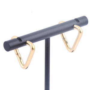 3Pairs 19mm Triangle Charm Clip On Earrings Stainless Steel Earring Supplies