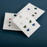 3pairs Fine Ceramic Stud Earrings Anti-allergic Plated Porcelain Gift Set