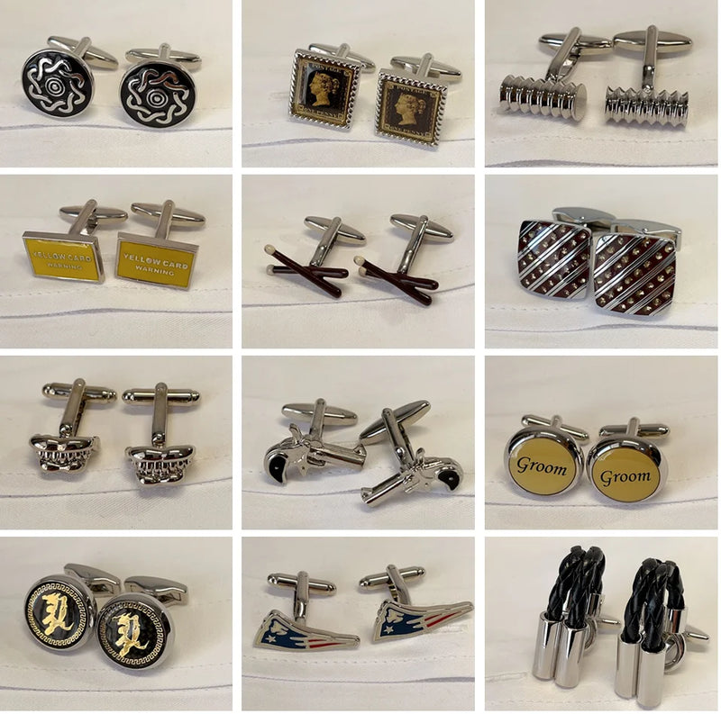 MIXORDER Promotion Handgun Pistol Cylinder Cufflinks