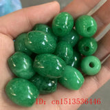 3pc Natural A Green Jade Beads DIY Bracelet Bangle Charm Jadeite Jewelry