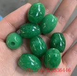 3pc Natural A Green Jade Beads DIY Bracelet Bangle Charm Jadeite Jewelry