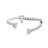 3pc Cz Charm Midi Finger Rings For Women Open Kunckle Ring