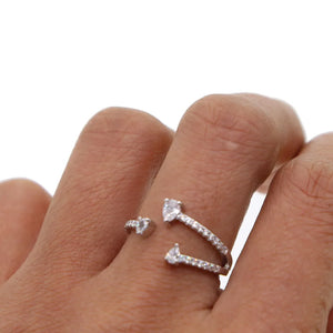 3pc Cz Charm Midi Finger Rings For Women Open Kunckle Ring