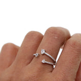 3pc Cz Charm Midi Finger Rings For Women Open Kunckle Ring