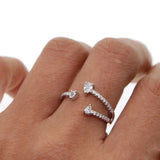 3pc Cz Charm Midi Finger Rings For Women Open Kunckle Ring