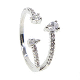 3pc Cz Charm Midi Finger Rings For Women Open Kunckle Ring