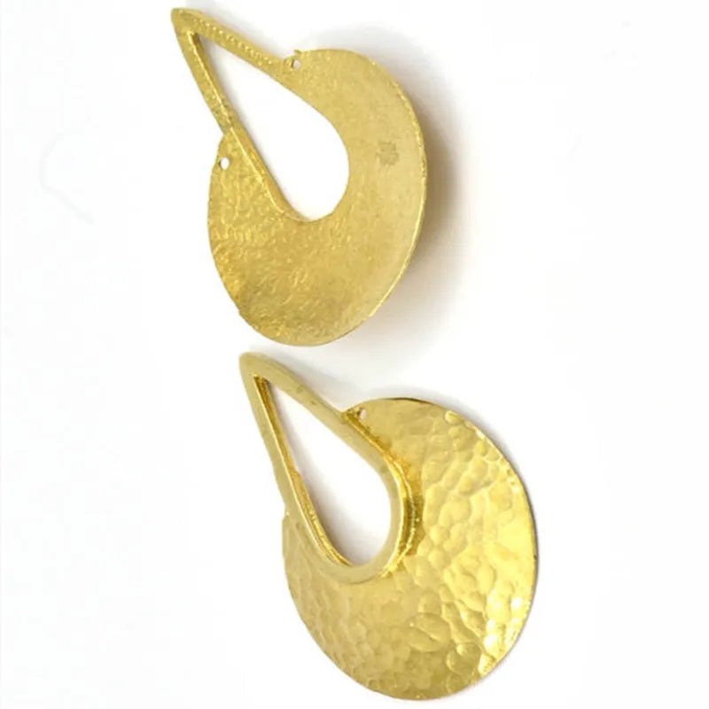 Raw Brass Pendant Charm (41x28x0.6mm) U079