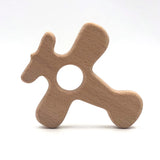 Wooden Bead Fruit Teether Toy Airplane Pendant Set