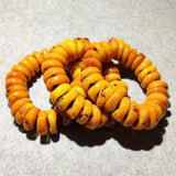 3pcs 14mm Old Beeswax Stone Abacus Bead Men's Bracelet DIY Chakra
