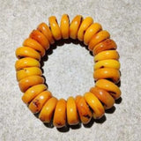 3pcs 14mm Old Beeswax Stone Abacus Bead Men's Bracelet DIY Chakra