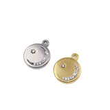 3pcs 15mm Stainless Steel Moon Star Charms Pendant DIY Necklace 2 Colors
