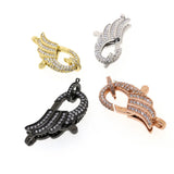 3pcs CZ Micro Pave Wing Hook Lobster Clasp 18.8x41.7mm