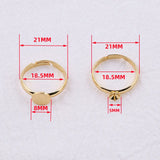 3pcs 18K Plated Brass Adjustable Ring Base for DIY Jewelry Making