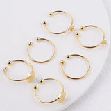 3pcs 18K Plated Brass Adjustable Ring Base for DIY Jewelry Making